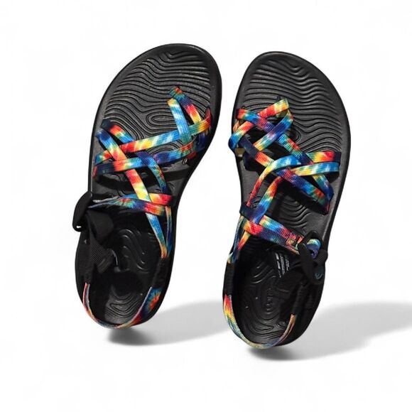 Chaco Z/Volv X2 Strappy Sandals - Rainbow Tie-dye | Like New | Size 7 - Picture 2 of 8